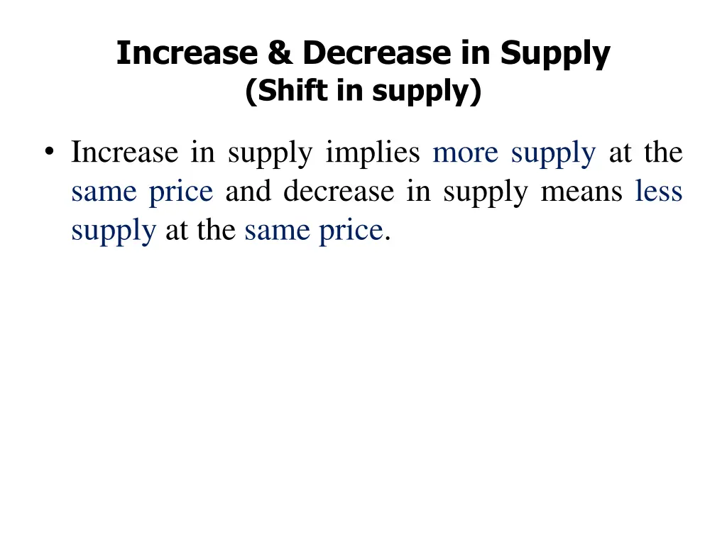 increase decrease in supply shift in supply