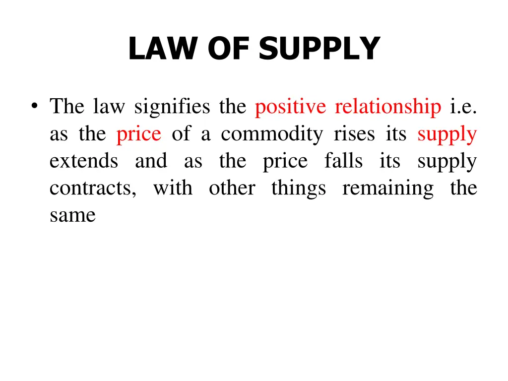 law of supply