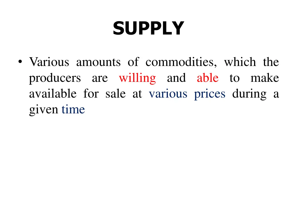 supply