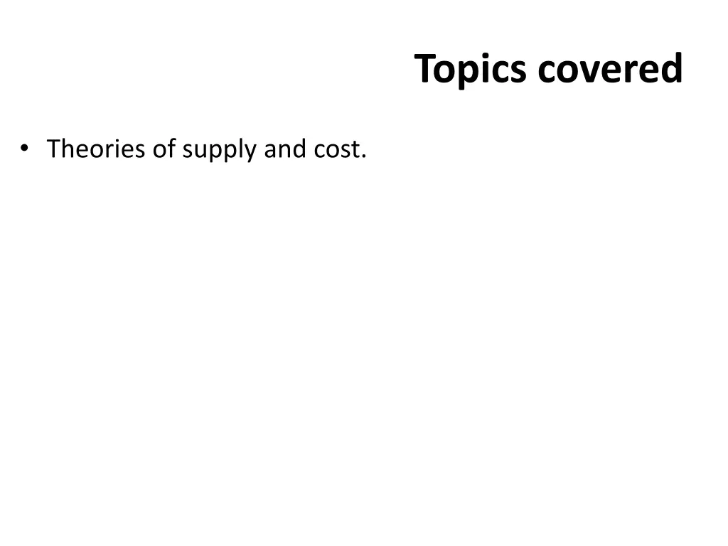 topics covered