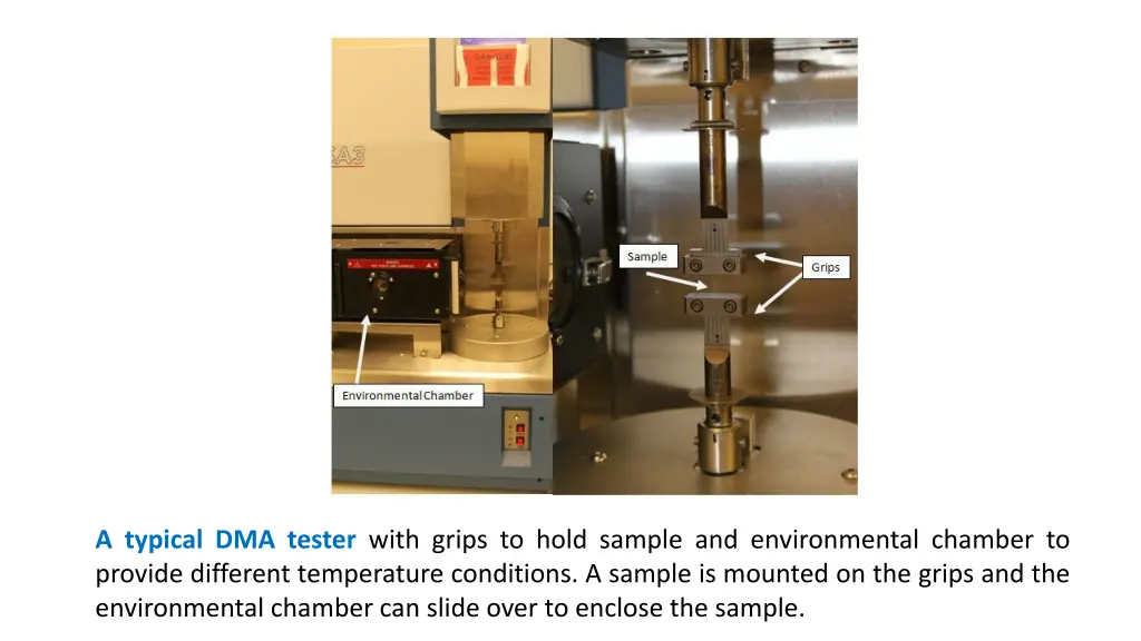 a typical dma tester with grips to hold sample