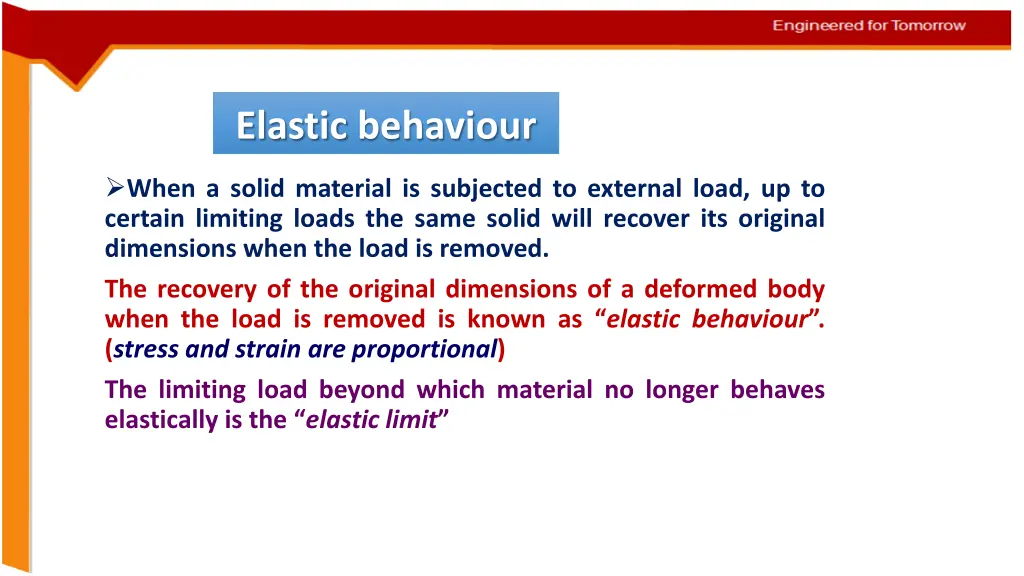 elastic behaviour