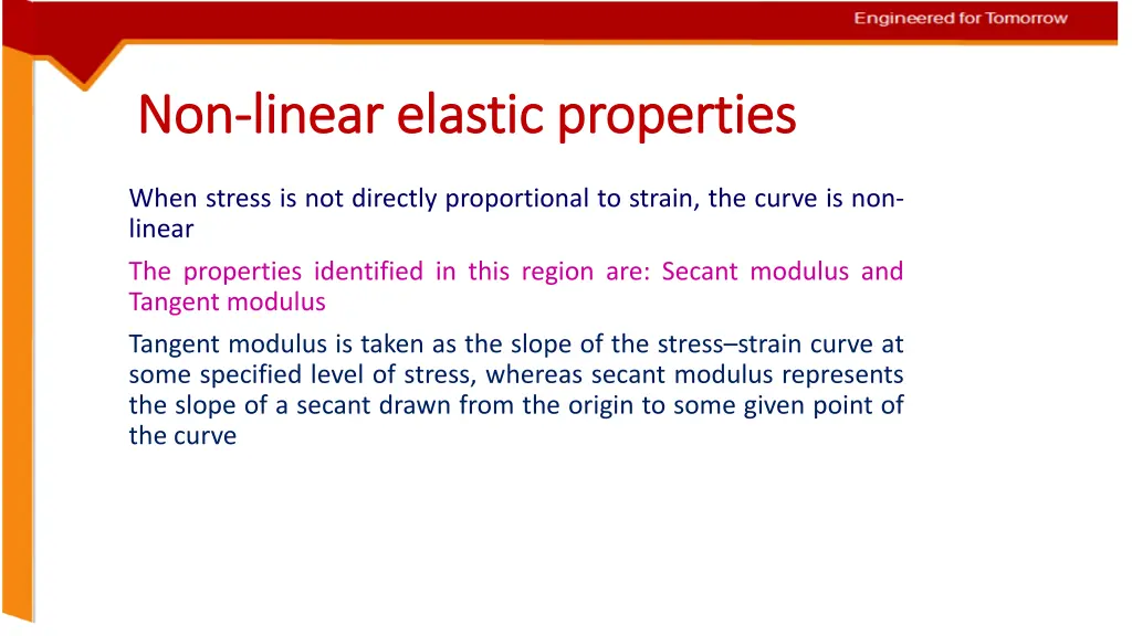 non non linear elastic properties linear elastic