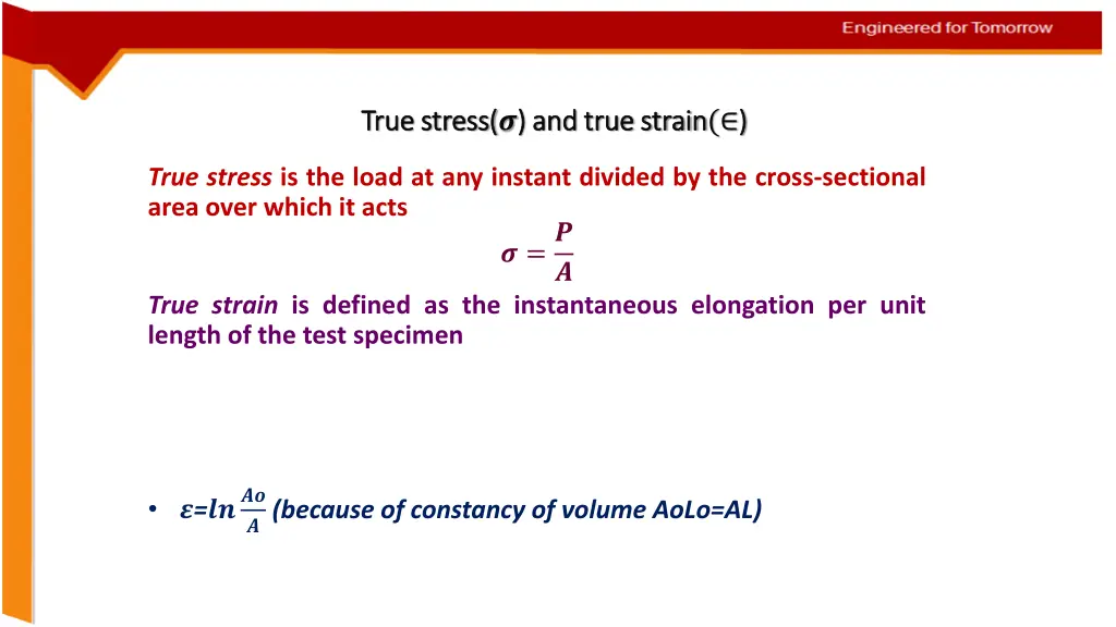 true stress true stress and true strain and true