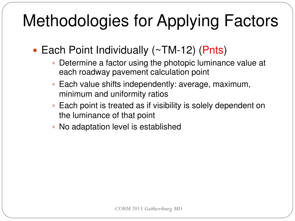 methodologies for applying factors 1