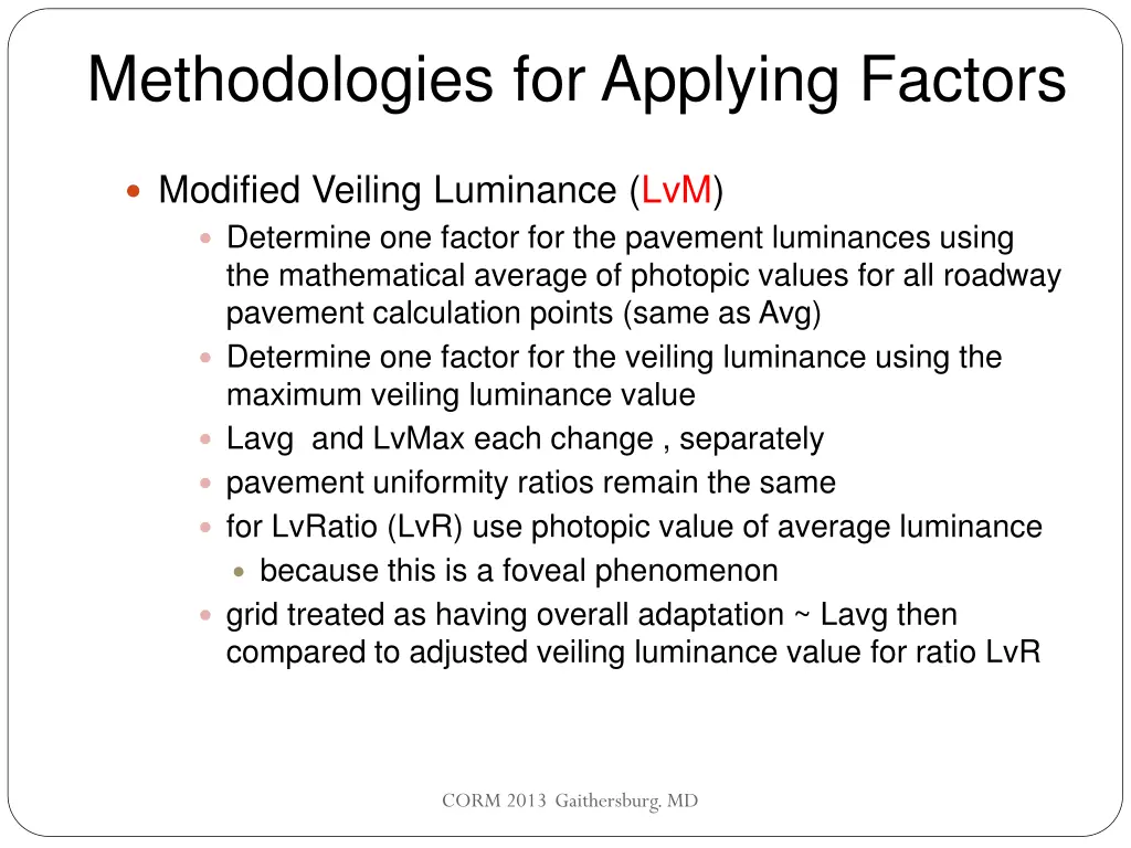 methodologies for applying factors 2