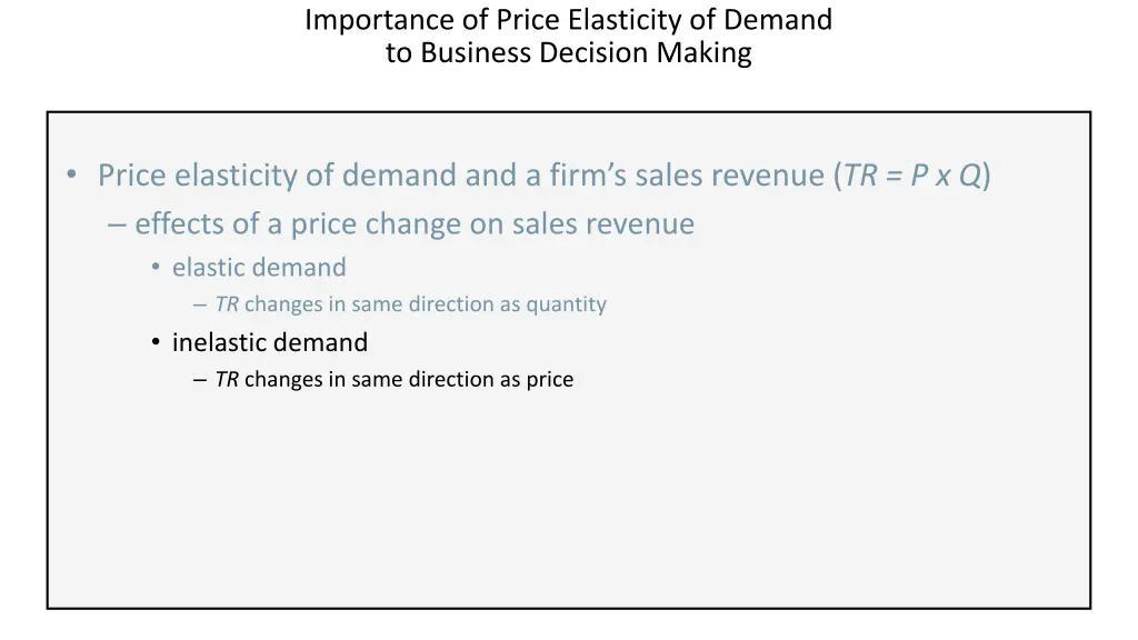 importance of price elasticity of demand 2