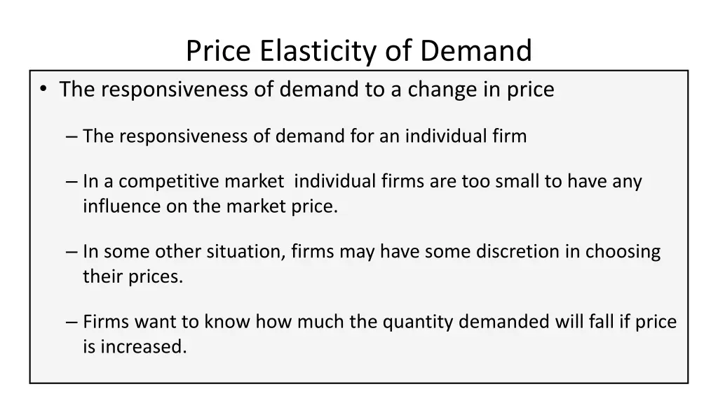 price elasticity of demand the responsiveness