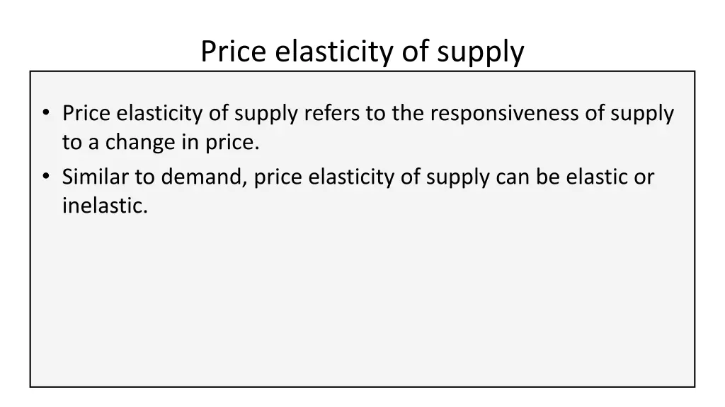 price elasticity of supply