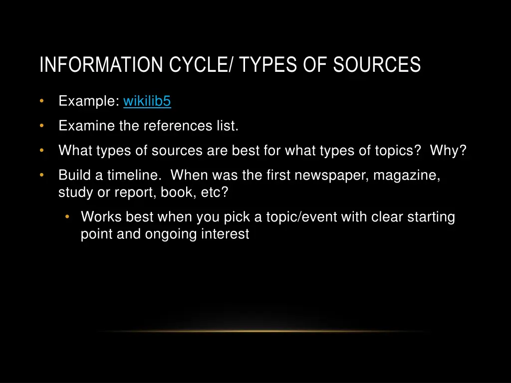 information cycle types of sources