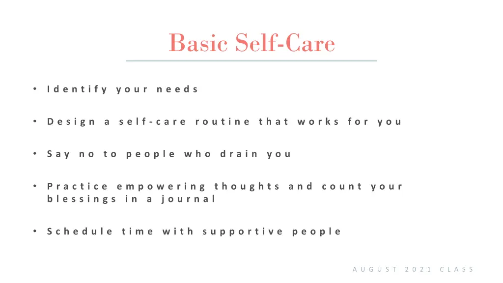 basic self care