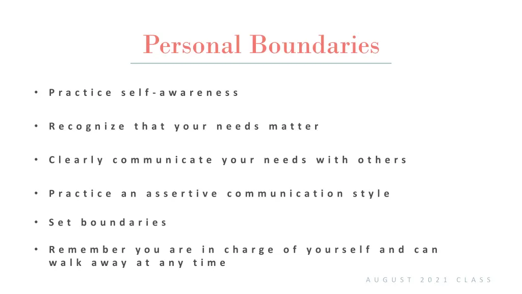 personal boundaries