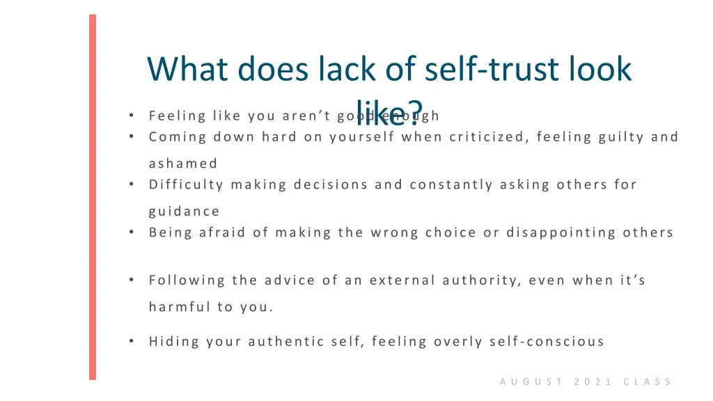 what does lack of self trust look