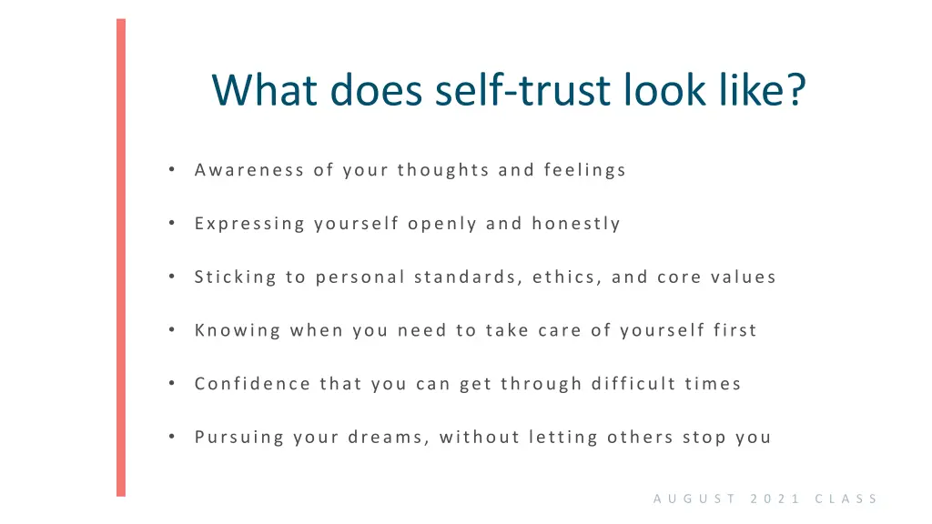 what does self trust look like