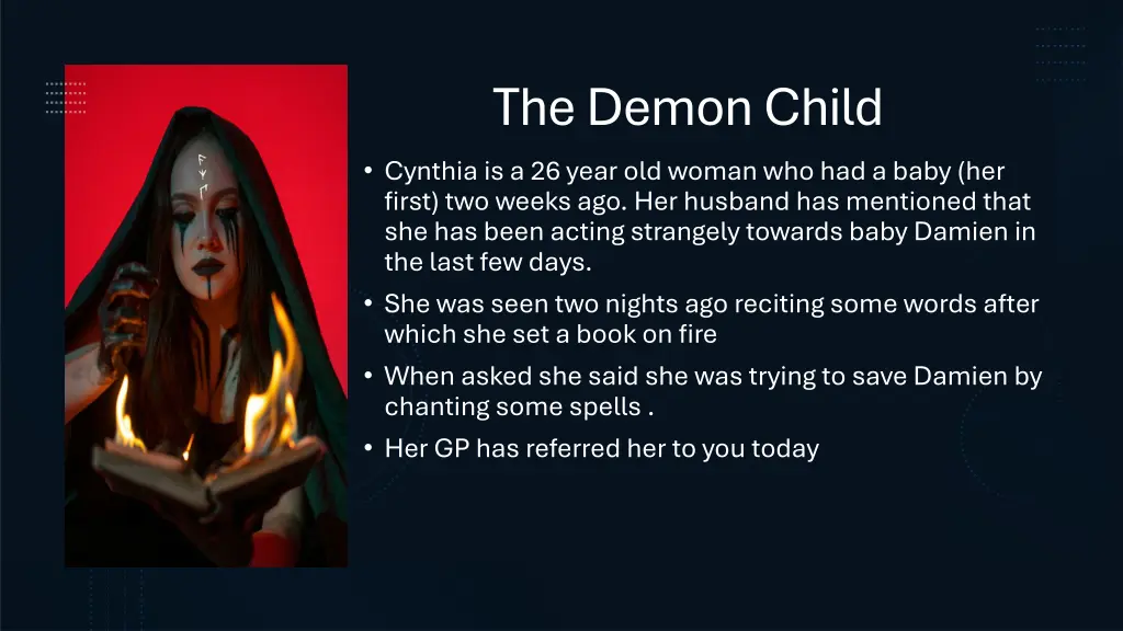 the demon child cynthia is a 26 year old woman