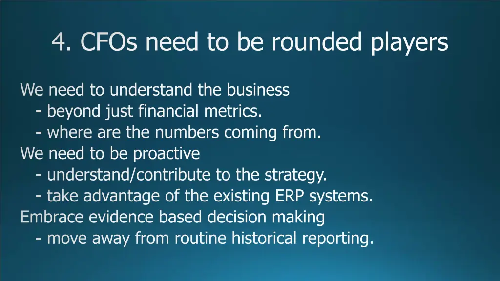 4 cfos need to be rounded players