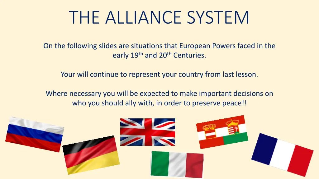 the alliance system 1