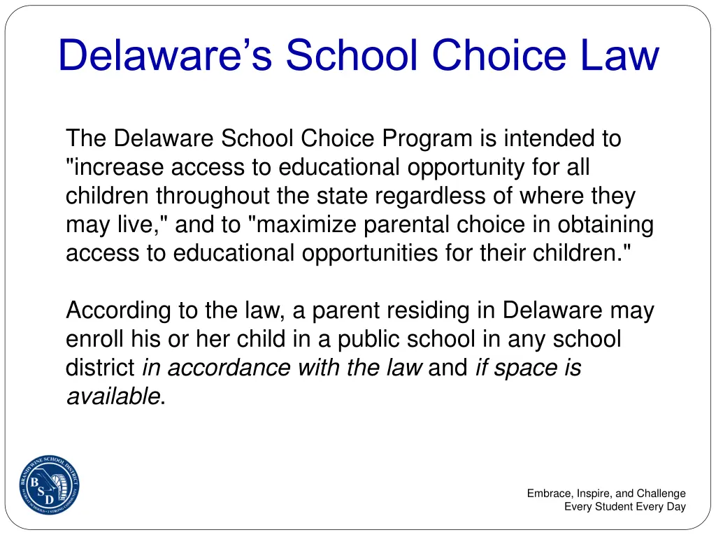 delaware s school choice law