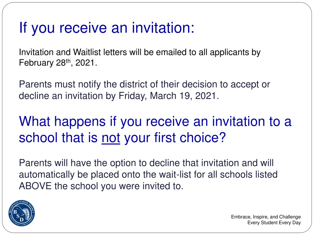 if you receive an invitation invitation