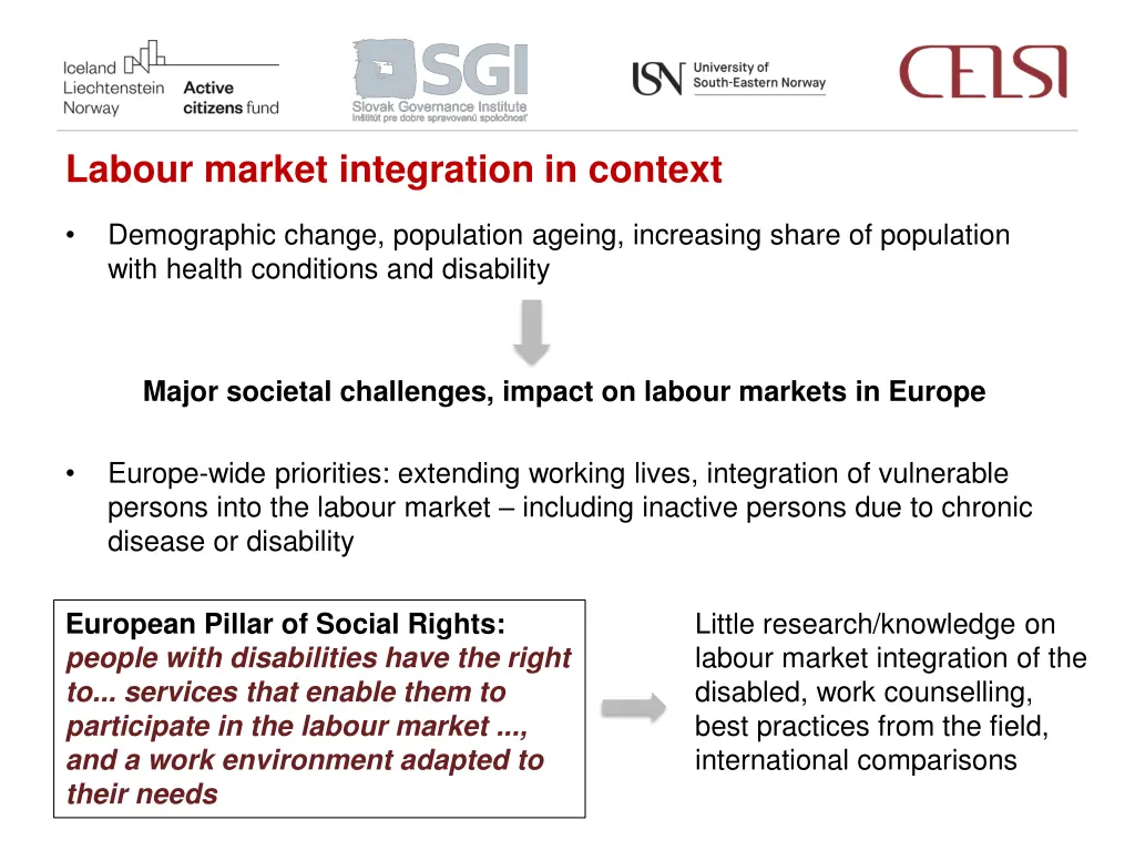 labour market integration in context