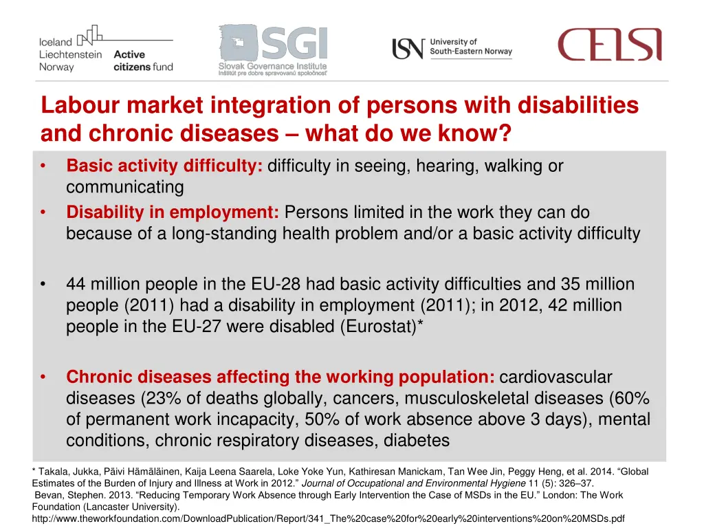 labour market integration of persons with