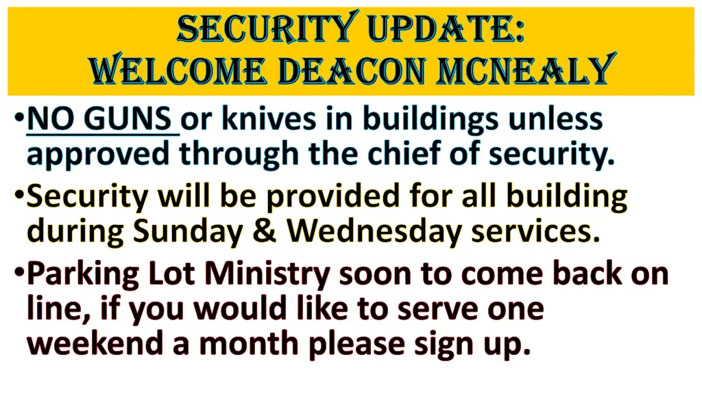 security update security update welcome deacon