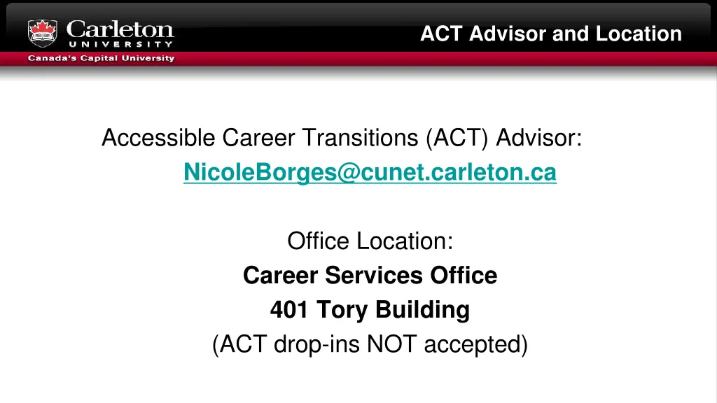 act advisor and location