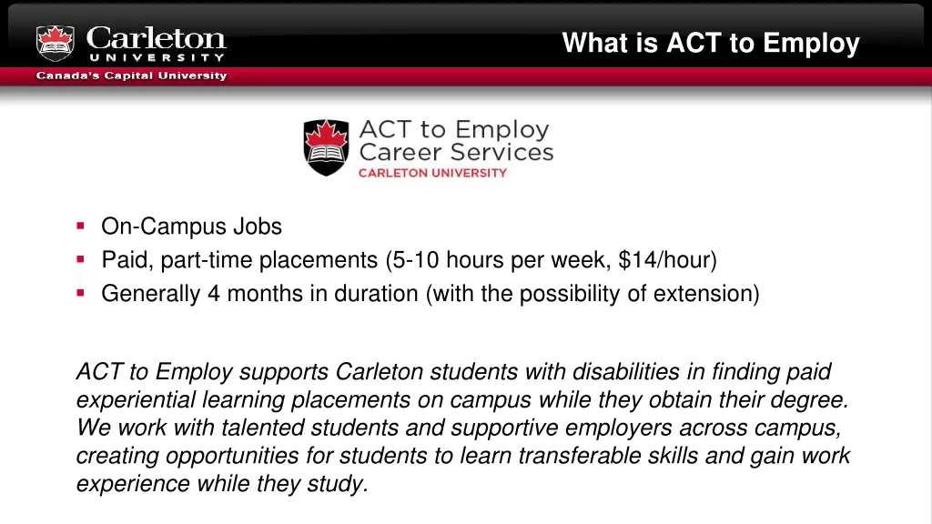 what is act to employ