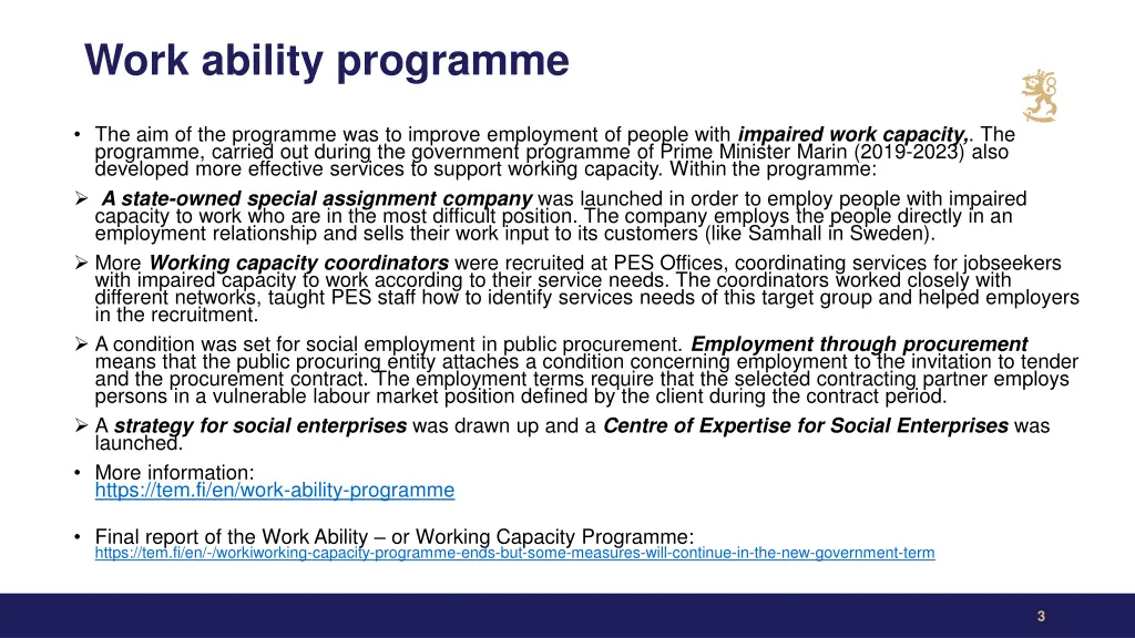 work ability programme