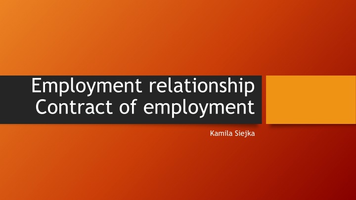 employment relationship contract of employment