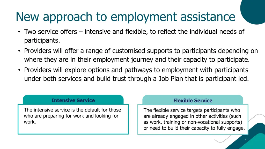 new approach to employment assistance