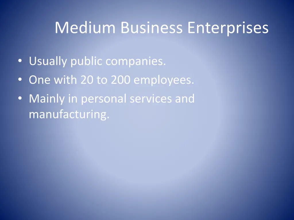 medium business enterprises