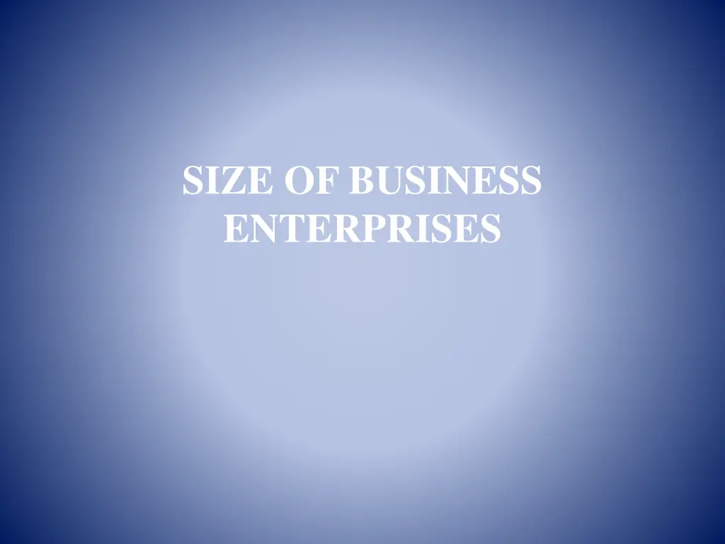 size of business enterprises