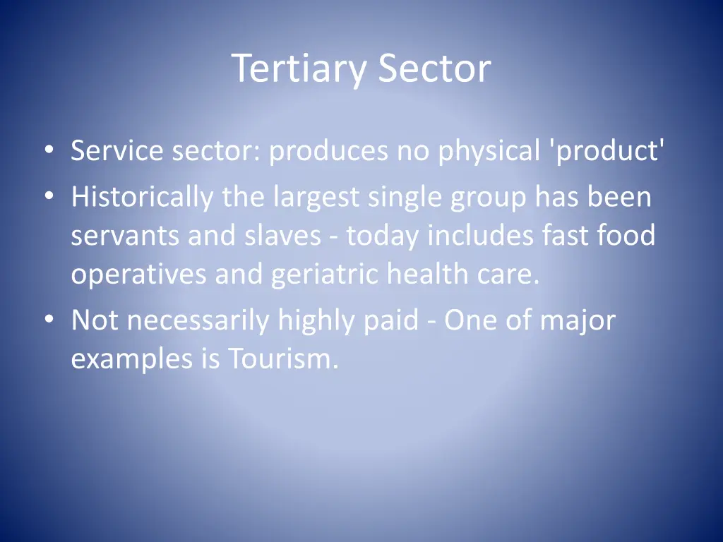 tertiary sector