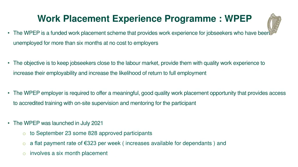 work placement experience programme wpep