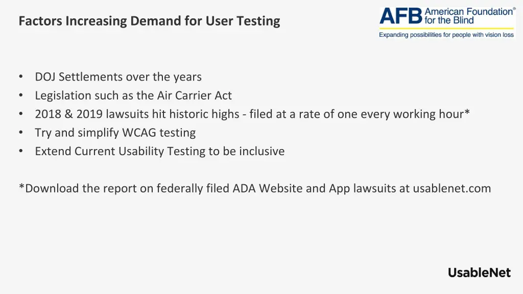 factors increasing demand for user testing