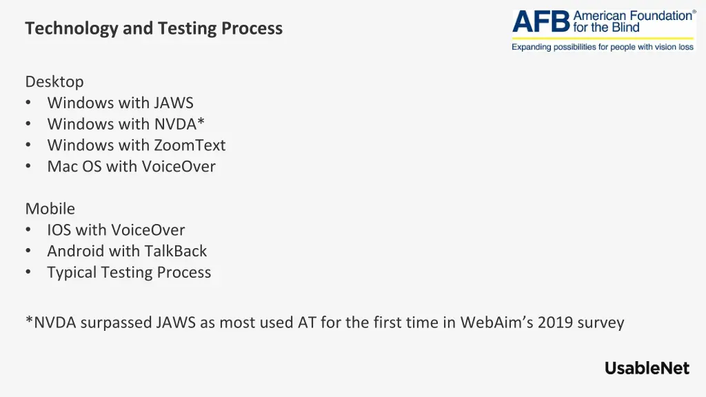 technology and testing process