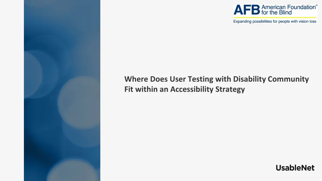 where does user testing with disability community