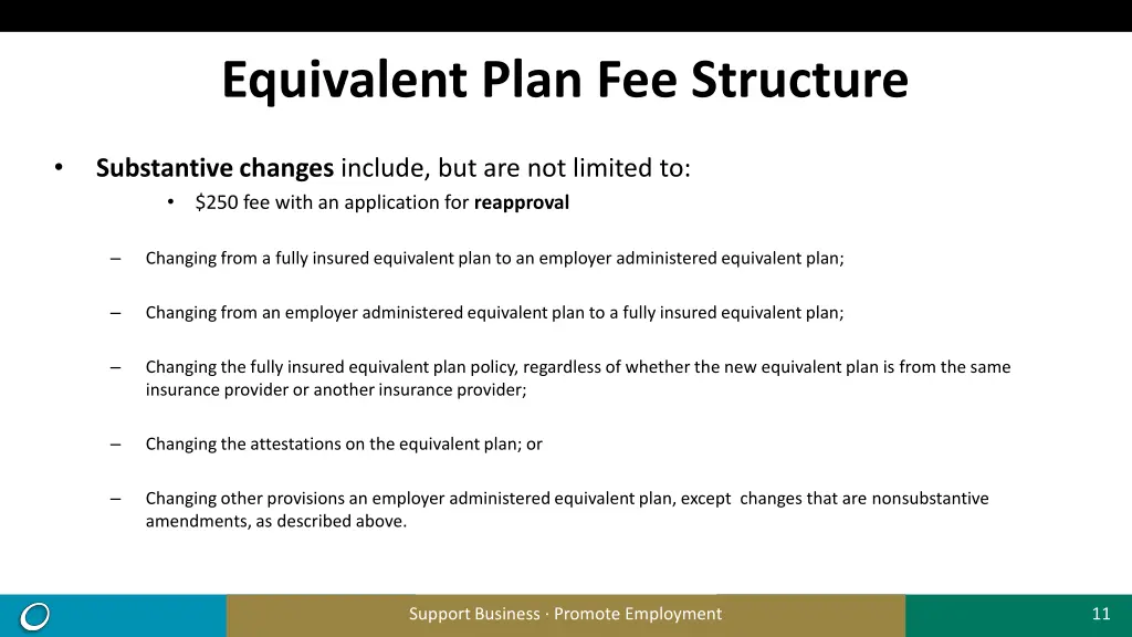 equivalent plan fee structure 2