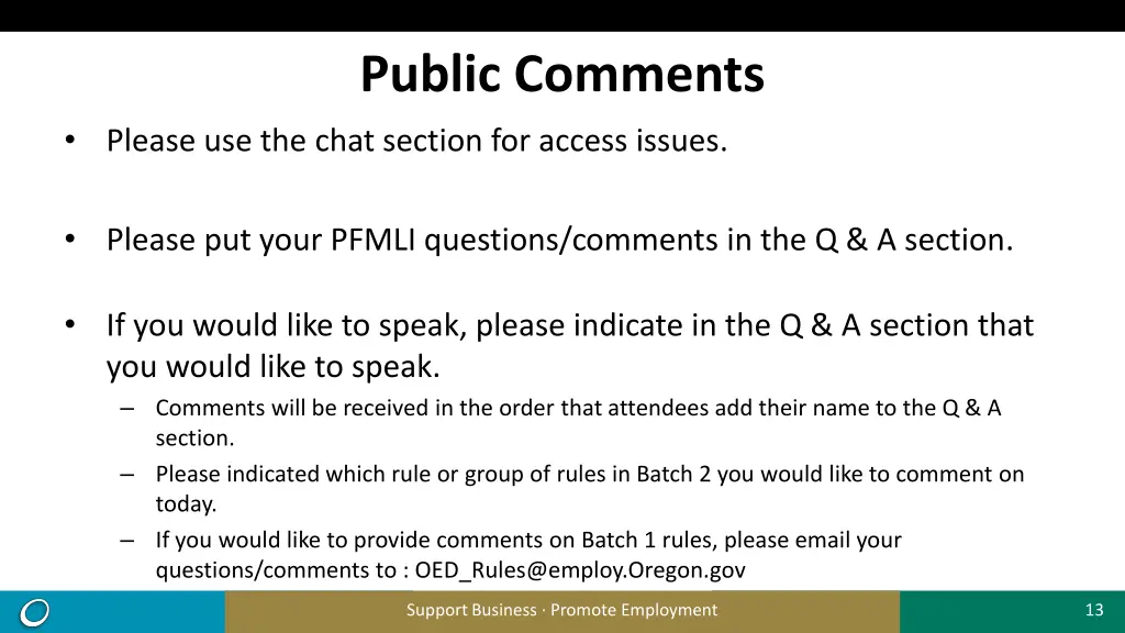 public comments