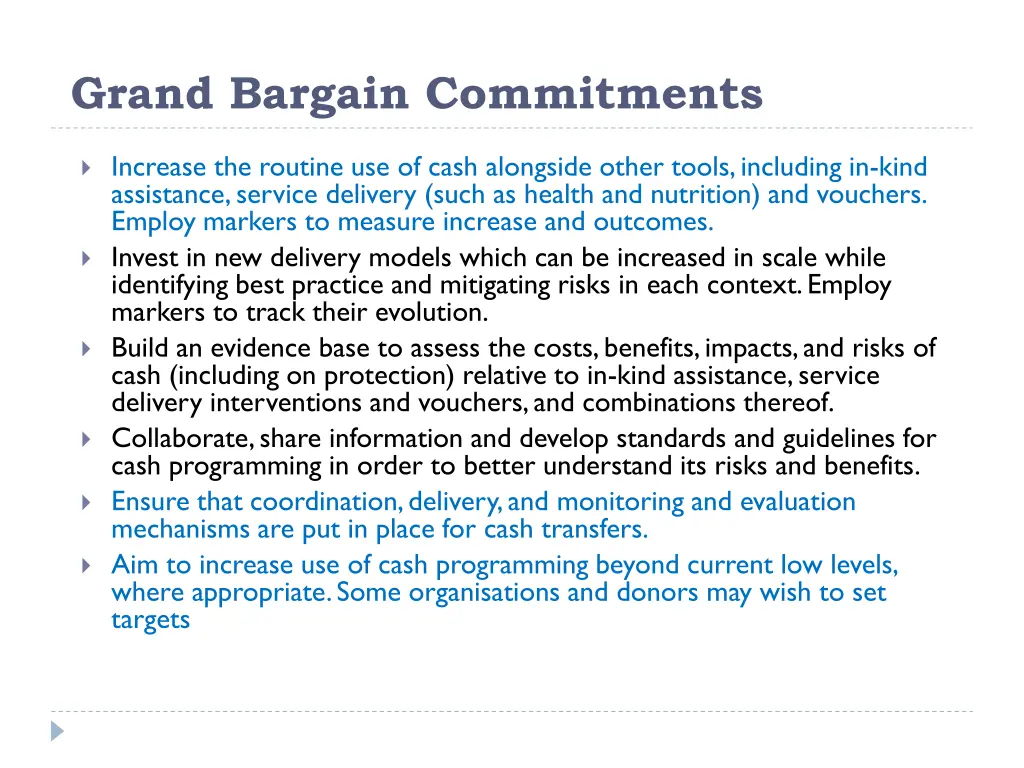 grand bargain commitments