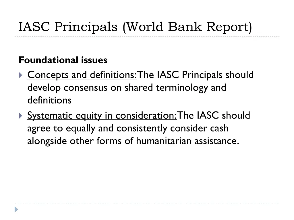 iasc principals world bank report