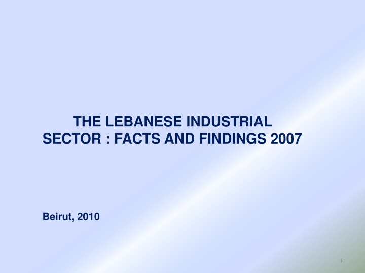 the lebanese industrial sector facts and findings