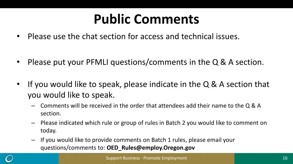 public comments