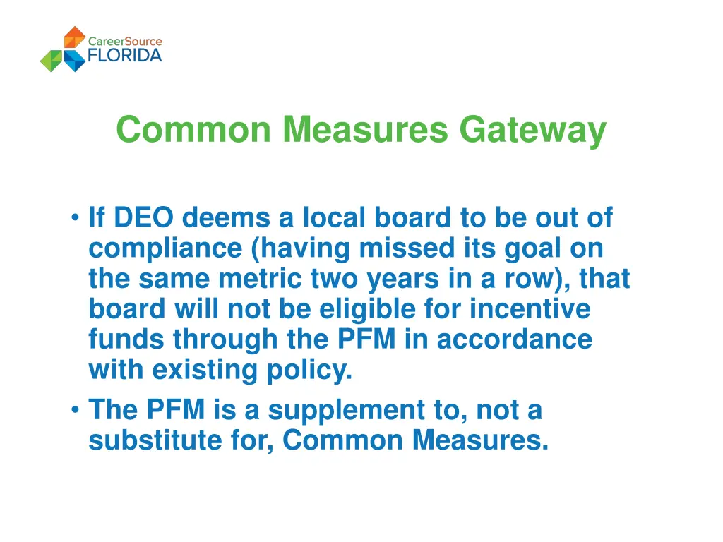 common measures gateway