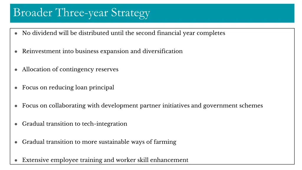 broader three year strategy