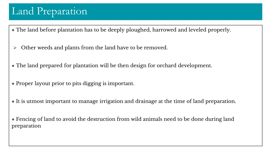 land preparation