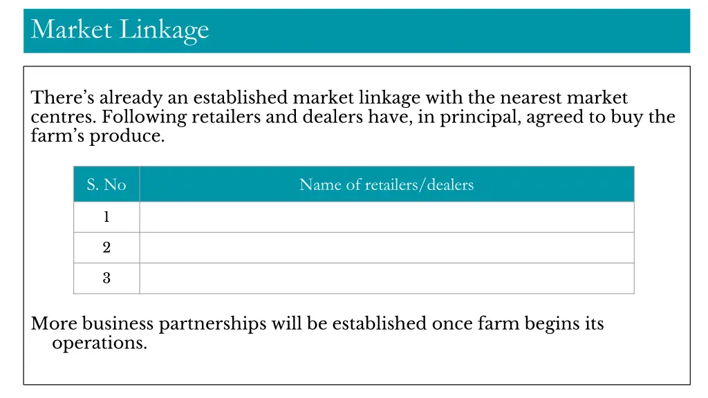 market linkage