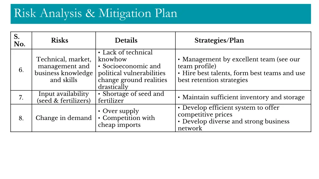 risk analysis mitigation plan 2