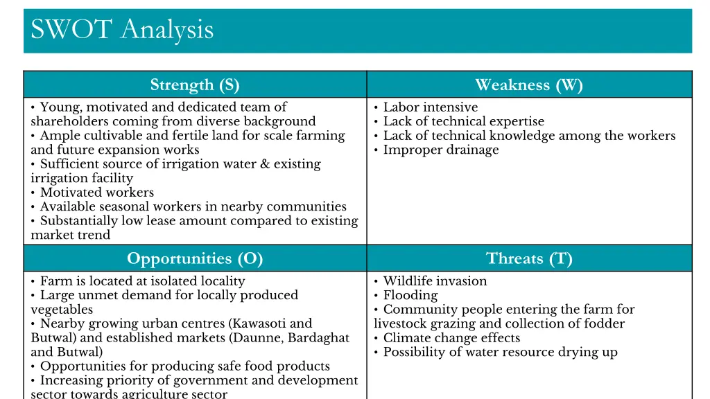 swot analysis